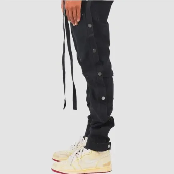 MNML Black Snap Western Pants